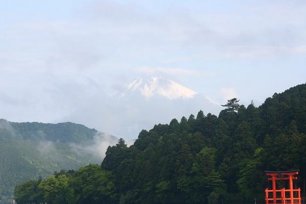 View of Fuji through the clouds