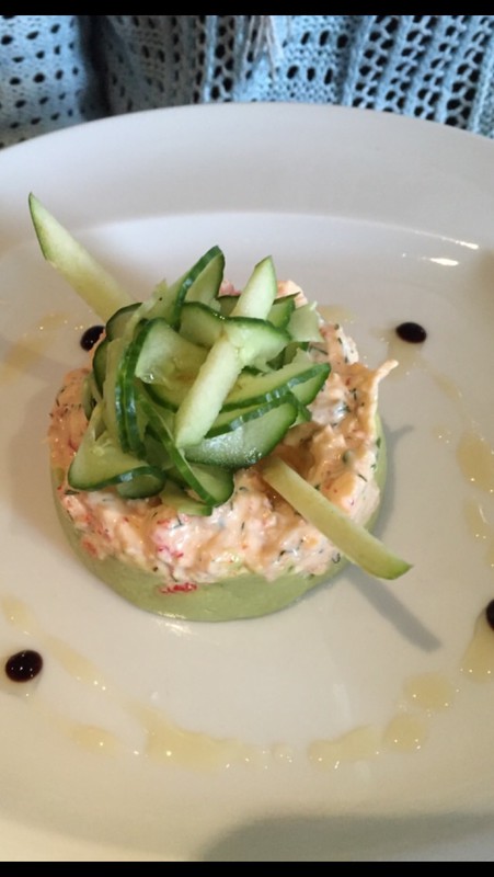 Michelle's entree crayfish and apple cucmber