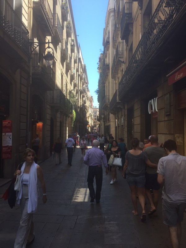 Narrow laneways in Barcelona