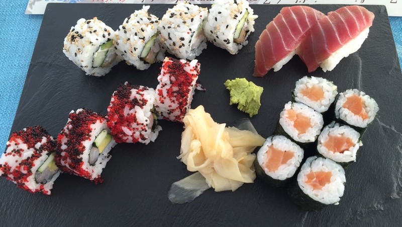 Sushi for lunch, Michelle's favourite