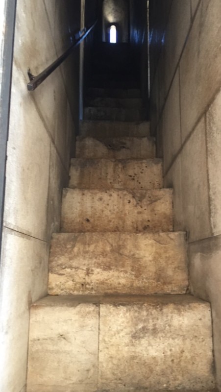 The stairway up to the bell tower