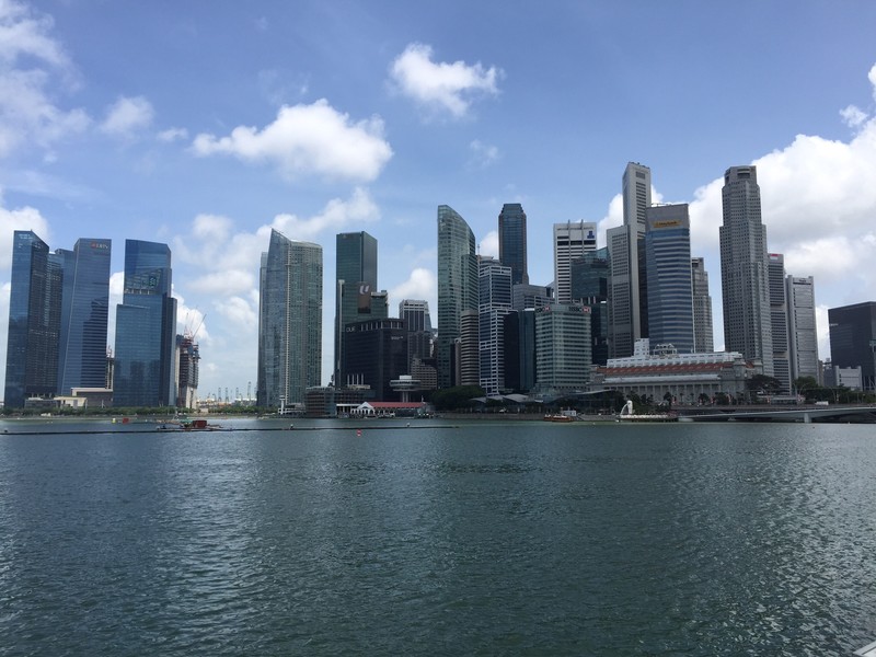 Singapore skyline from the harbor
