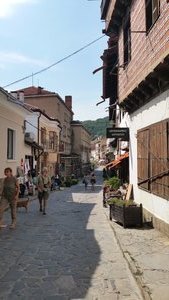 Quaint Market street selling traditional goods - Veliko Tarnovo 