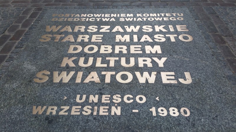 Warsaw UNESCO plaque 