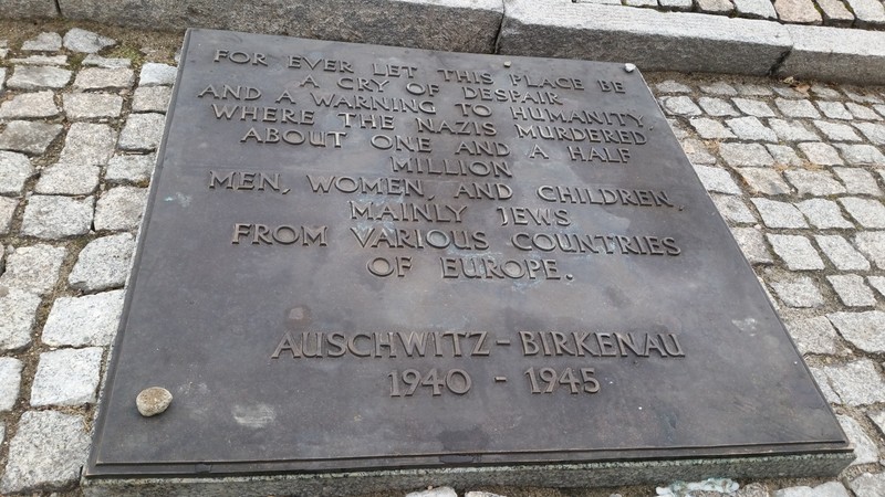 Remembrance plaque Birkenau 