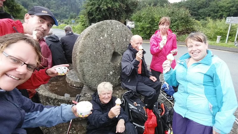 Wet ramblers enjoying some Welsh Ice cream!