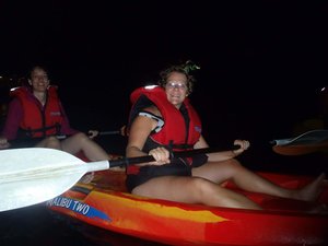 Night sea kayaking. 