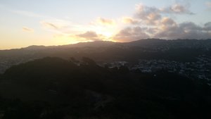 The sun going down over Wellington. 