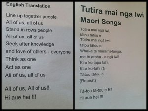 Our Maori song and translation