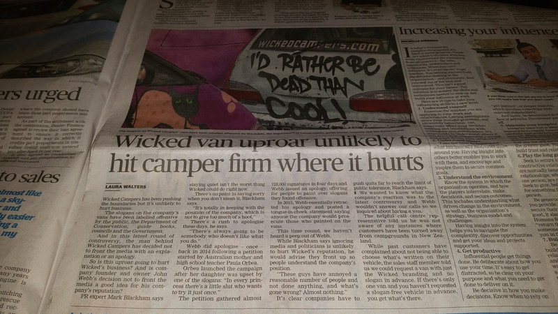 'Wicked Campers' make the press!!! ;)
