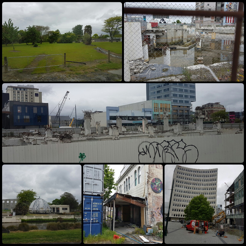 Earthquake damage that remaind clearly visible in Christchurch. 