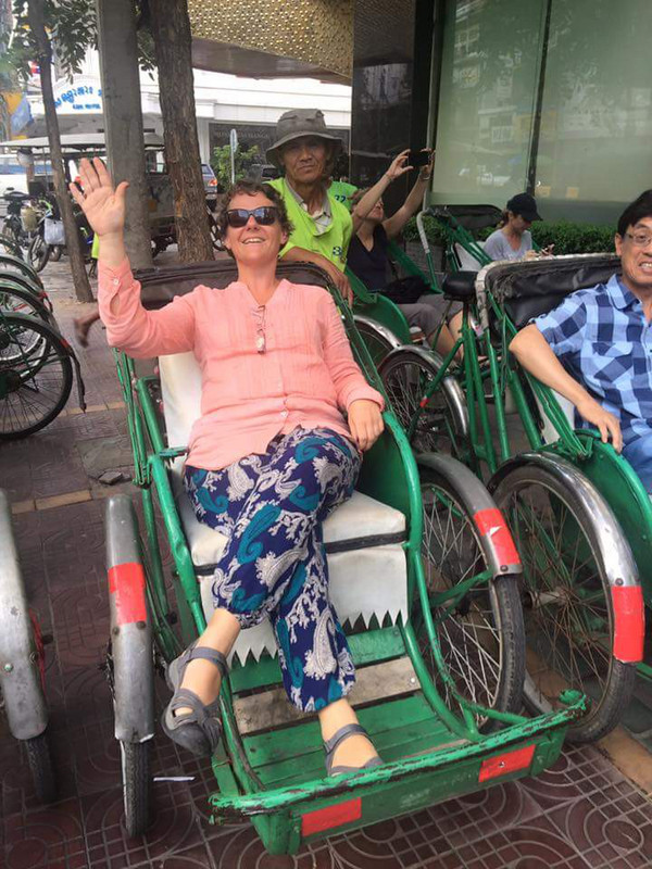 The queen on her Cyclo, Phnom Penh