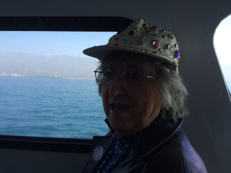 Mom in the tender from the cruise ship to the whale watching harbor ship