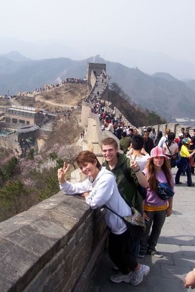 posing on the Great Wall