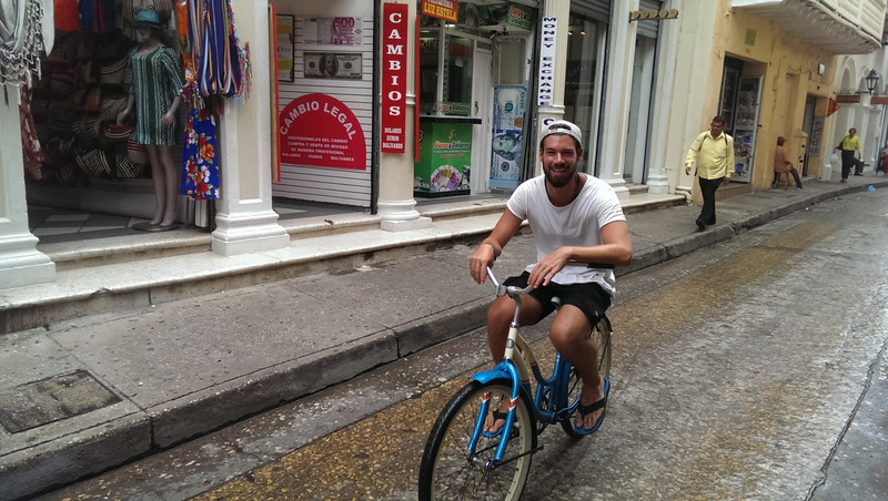 Florian cruising through Cartagena