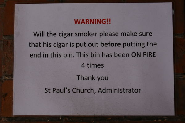 Sign in an English Churchyard