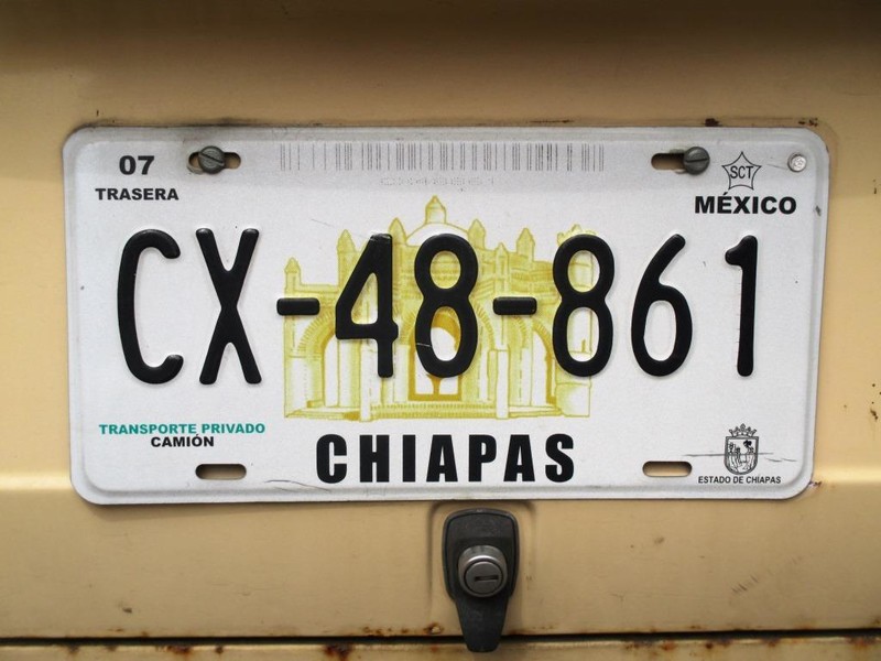 Chiapas license plate