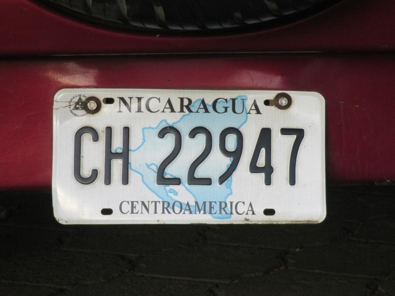 Nicaraguan license plate