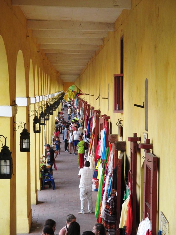 Artisan market street in Cartagena