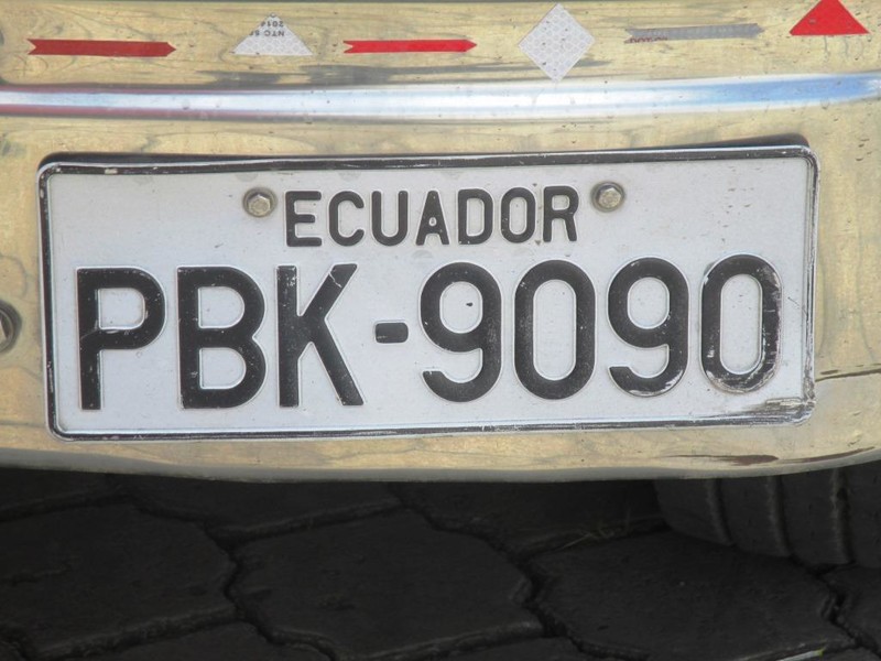 Ecuador license plate