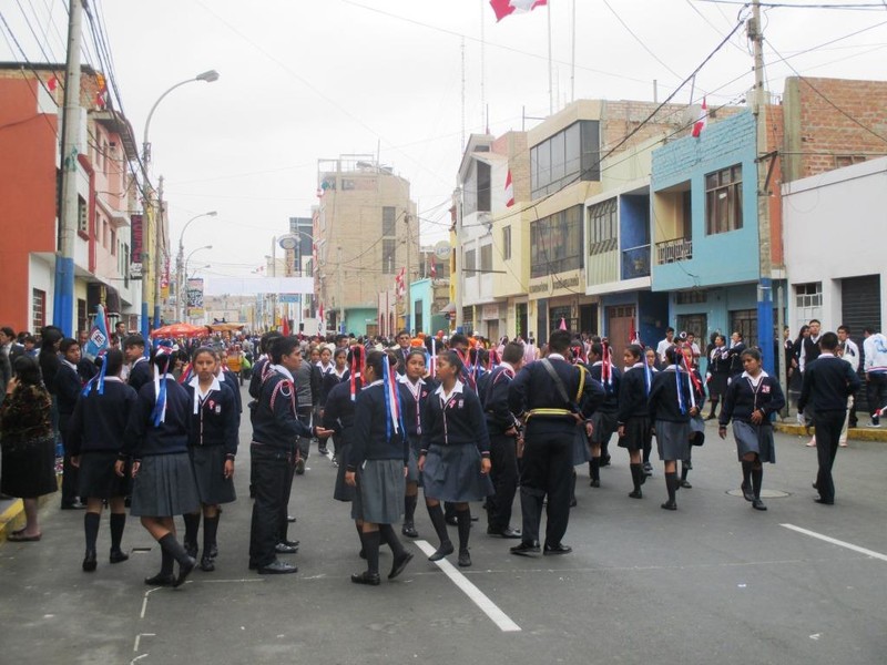 School children parading to celebrate Independence Day
