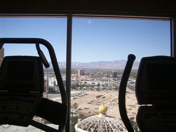 view from fitness room in Sahara