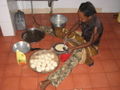Beatrice making chapatis