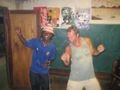 Quintin & Steve dancing in Cape Maclear