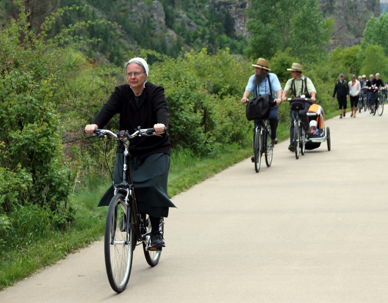 Amish Bikers Glenwood Canyon Path