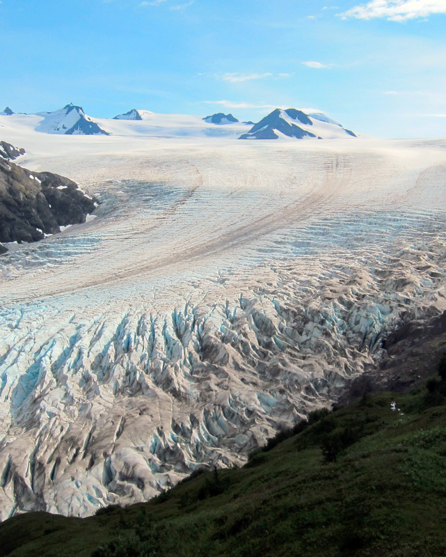 Exit Glacier icefield and beginning of glacier body