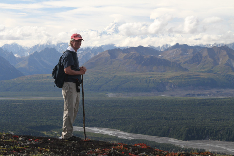 Terry on Kesugi Ridge view of Alaskan Range