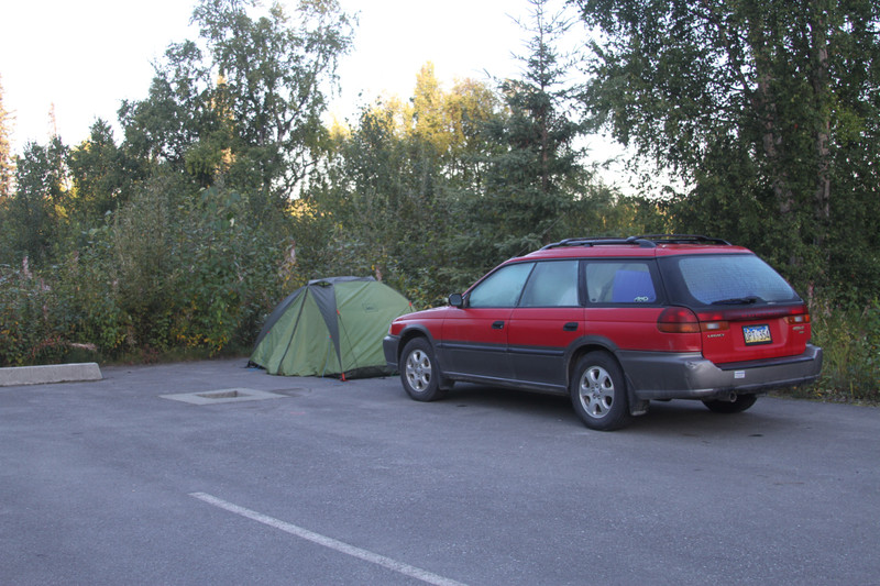 Host Parking Spot makeshift campsite Denali South View Parks Hwy