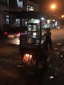 Wood fire street food cart