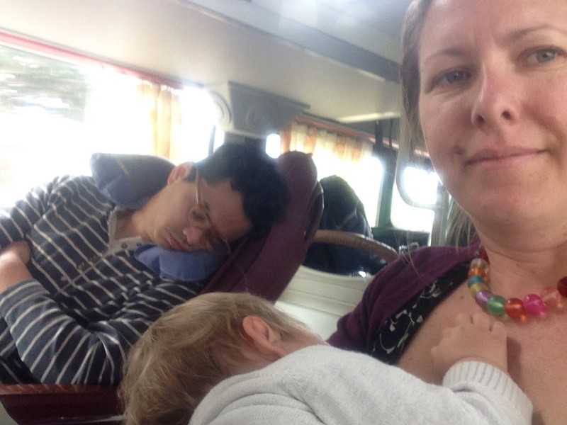 Sleeping on the sleeper bus