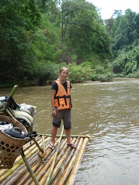 me on the bamboo raft on our trek