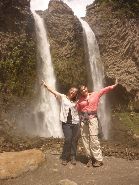 Me and my friend in front of waterfalls!