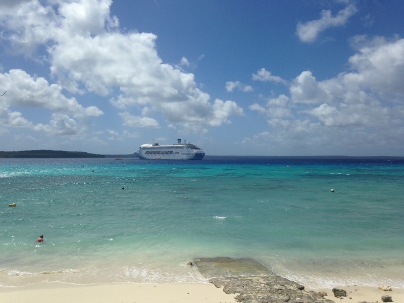P&O Cruise ship docked at Champagne Bay, Vanuatu 