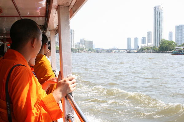 Monks on the River Boat