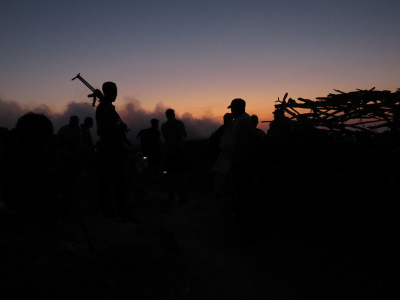 Top of Erta Ale Volcano at dawn