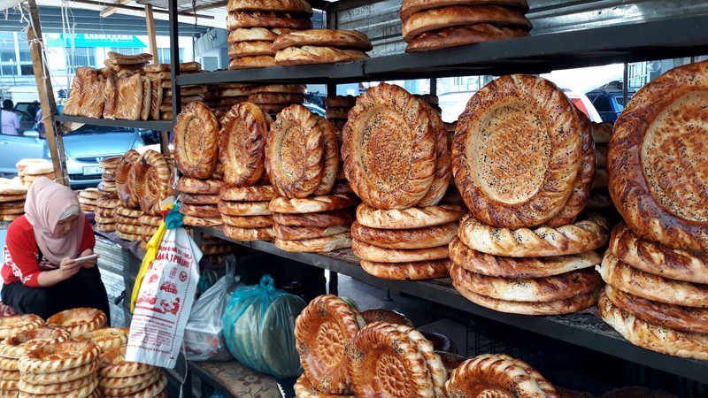 Delicious bread heaven: market in Osh 