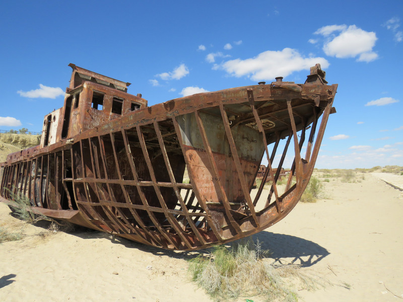 Ship Cemetery in former Aral Sea at Moynaq
