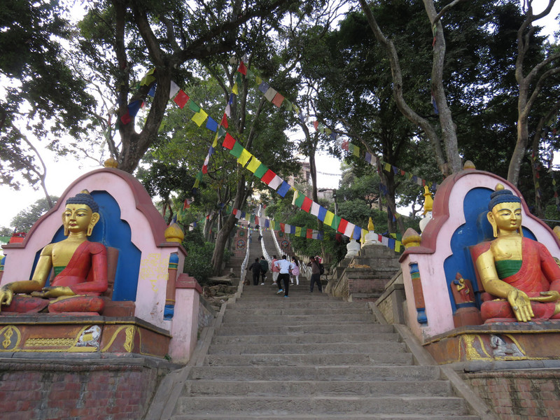 On the way up to Swayambhunath Stupa (Monkey Temple), Kathmandu