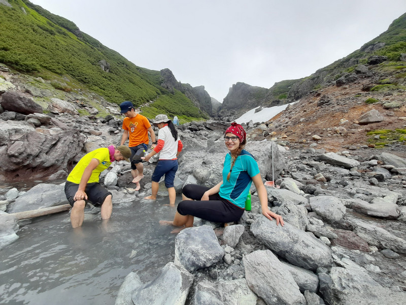Natural hot foot bath in Daisetsuzan National Park