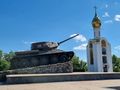 WWII T-34 Tank and Chapel of St. George the Victorious at the Memorial of Glory, Tiraspol
