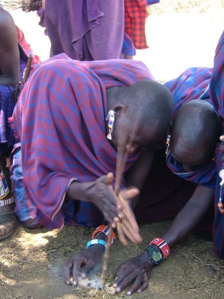 Maasai Making Fire