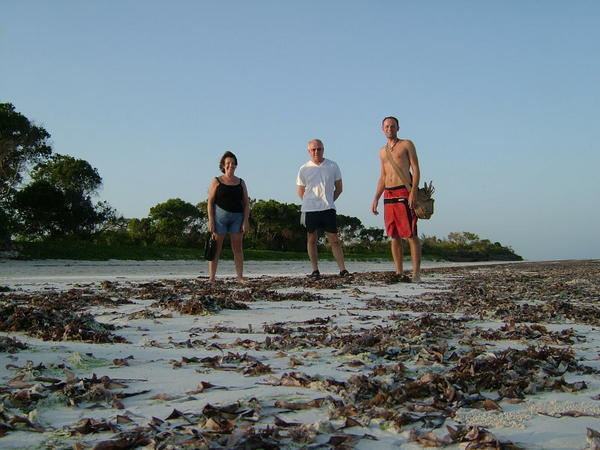 With Mum and Dad on Galu Beach
