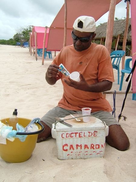 Cerviche Seller on Playa Blanca