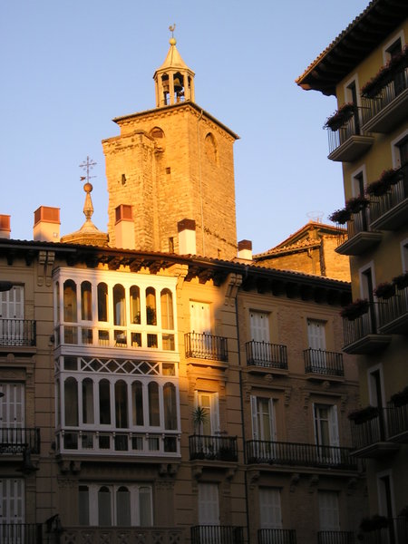 Downtown Pamplona at dawn.
