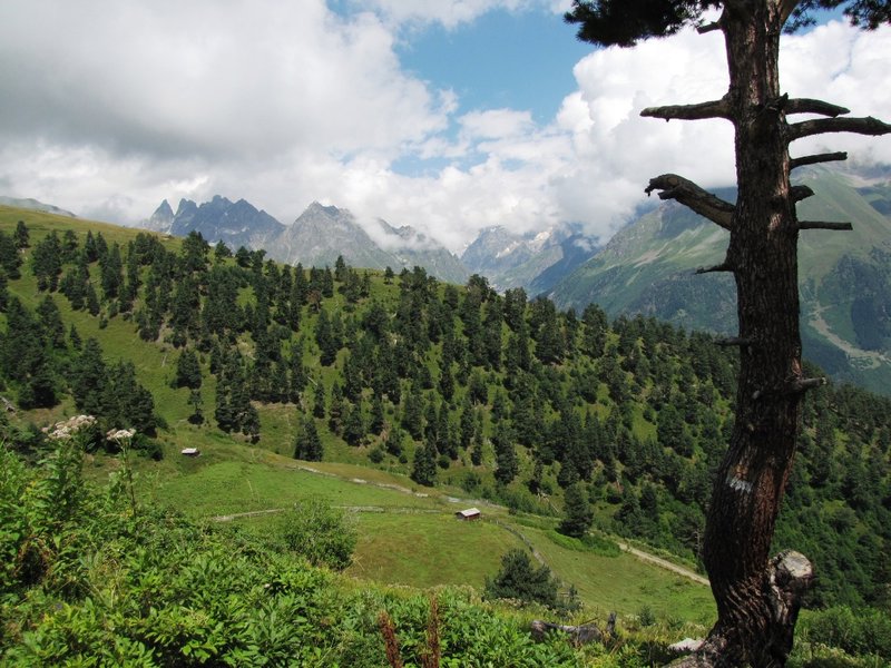 The Caucasus Mountains above Mestia, Svaneti.