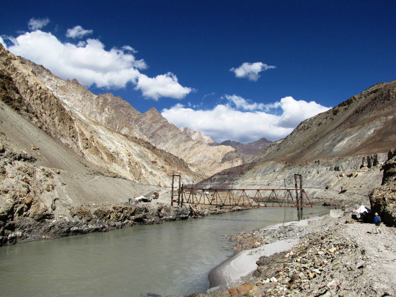 Unfinished Bridge over Zanskar River near Chilling